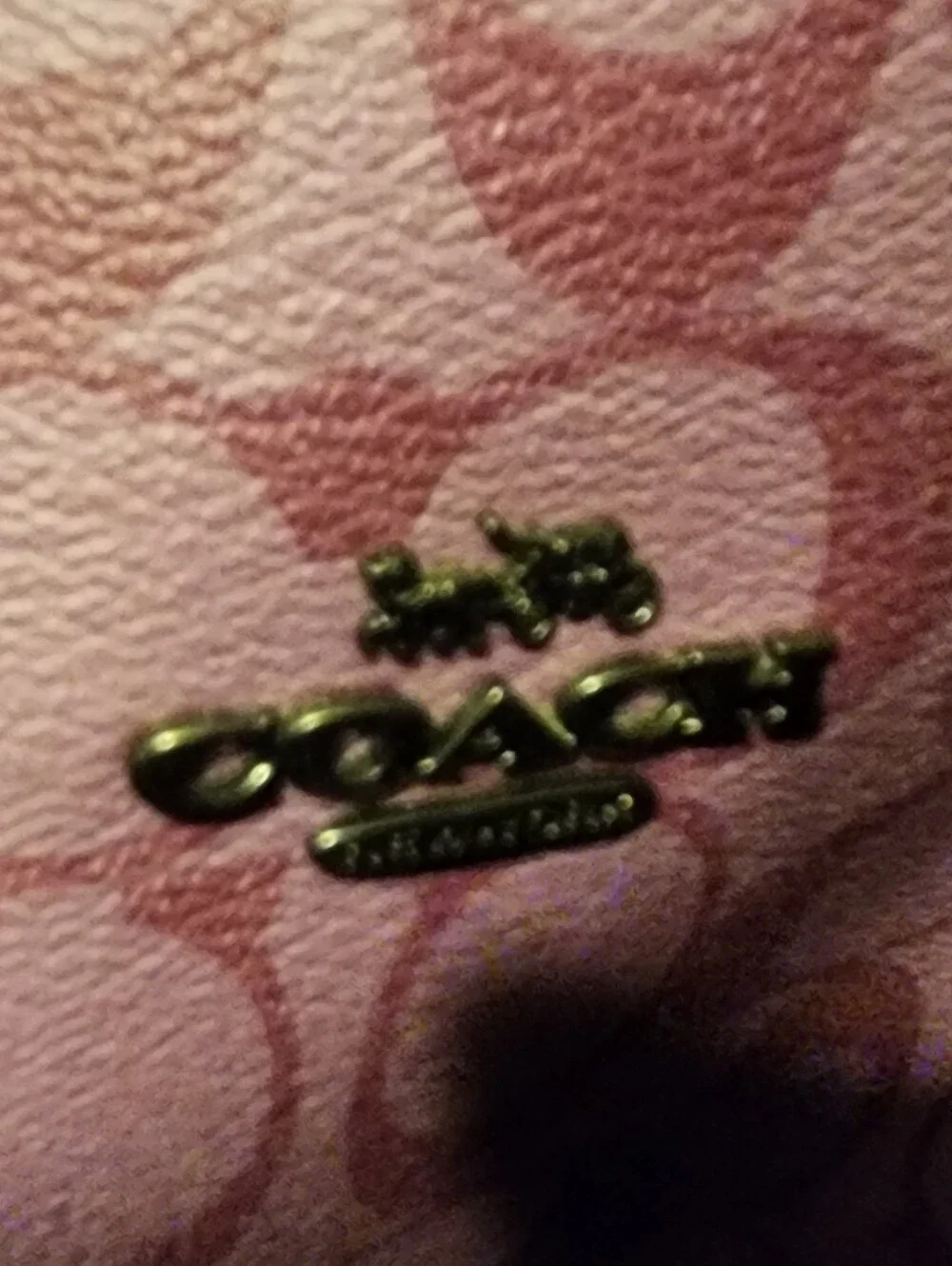 Coach Reversible Signature Canvas Tote with Dark Brown Trim and Purple And Pink